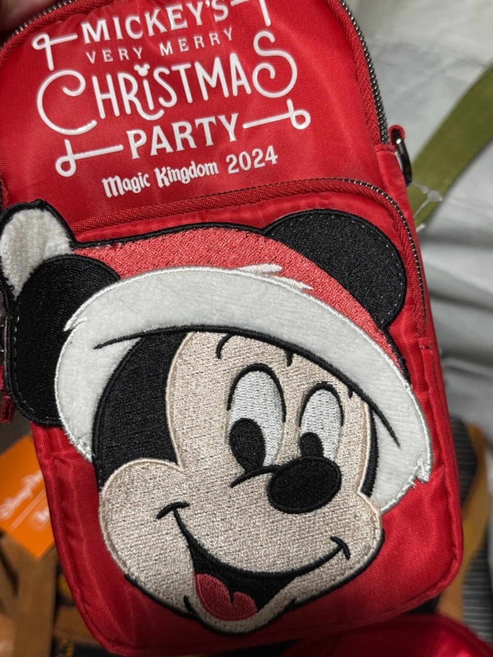 Disney Red Mickey's Very Merry Christmas Party Crossbody Bag